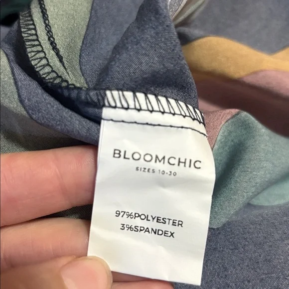 NWT Bloomchic Multicolor Striped Maxi Dress - Picture 7 of 7